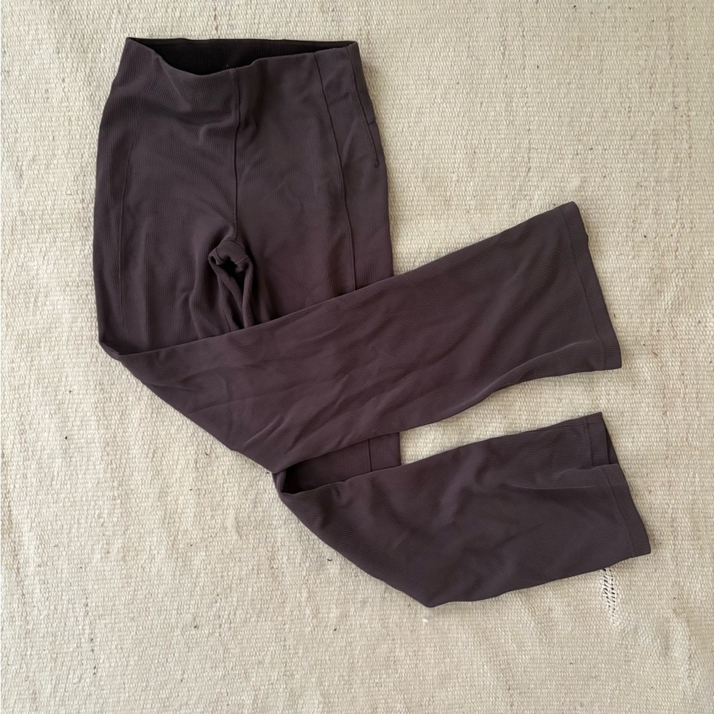 Lululemon SoftStreme Brown Ribbed Flare Pants